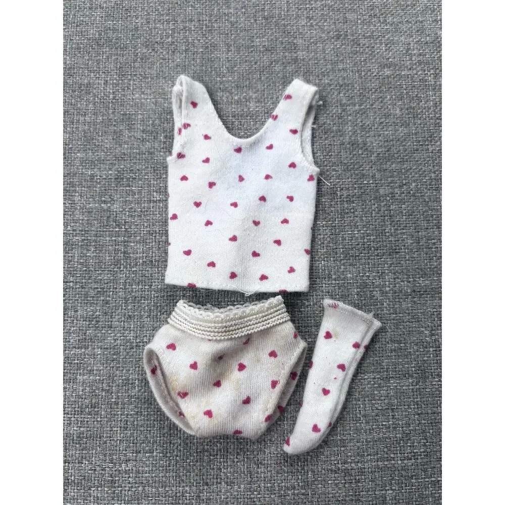 Barbie Doll dream wear valentines edition Pink Hearts Top Panties 1 Sock 80s 90s